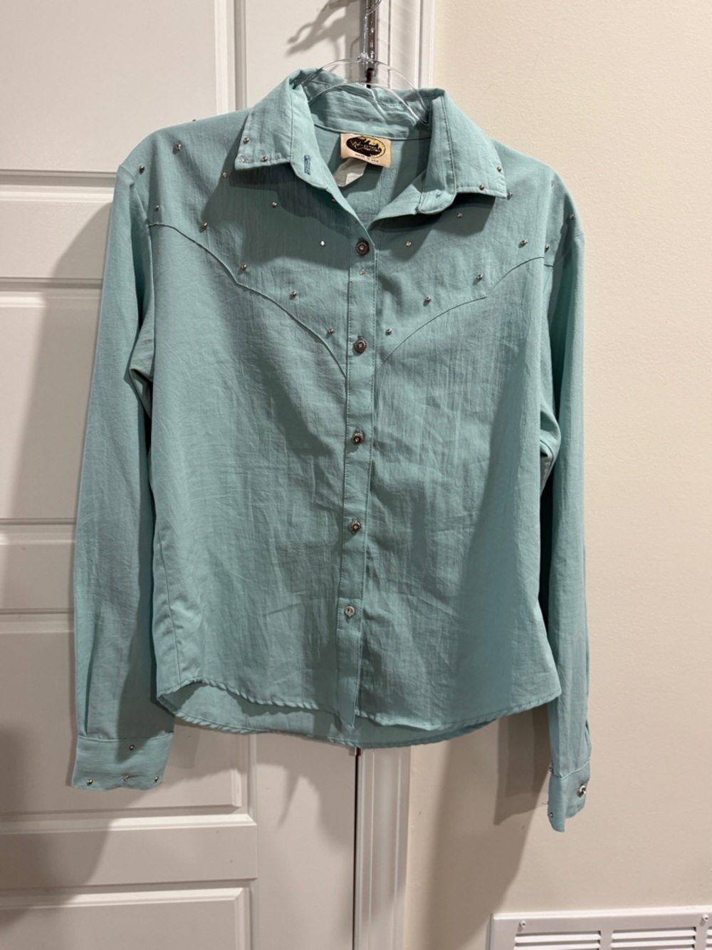 Vintage Western Collection USA Mint Rhinestone Stud Concho Western Shirt M Rare